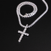 Pendentif Croix Hip Hop en Argent Sterling S925 pour Homme, Moissanite VVS, 2mm 3mm 4mm 5mm – Grande Vente