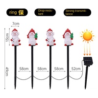 Petites lumières LED solaires en PVC pour Noël, bonhomme de neige, Père Noël, piquet de sol, jardin extérieur, pelouse, paysage, IP54, commande par bouton