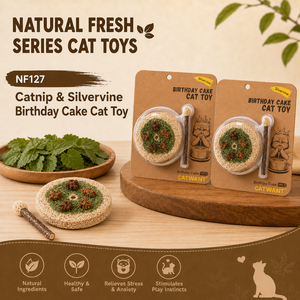 Jouet pour chat en forme de gâteau d'anniversaire, à base de catnip et de silvervine naturels, pour soulager l'anxiété des chats - Vente en gros OEM - Product Image 1