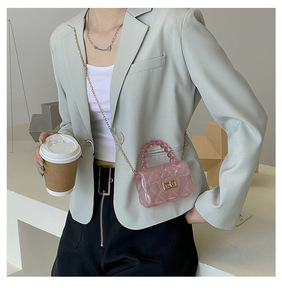 Sac bandoulière transparent en PVC pour fille, mini sac fourre-tout mignon avec chaîne, style mode, Tanjing - Product Image 5