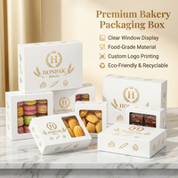 Boîte à pâtisserie personnalisée avec fenêtre, boîte à gâteau, boîte à pain, boîte à dessert, emballage en papier de qualité alimentaire, emballage à emporter pour pâtisserie, HONPAK