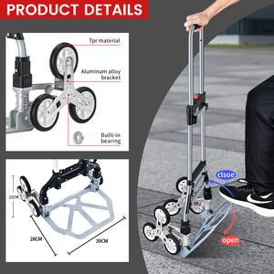 Chariot d'escalade d'escalier Chariot d'escalade portable en alliage d'aluminium <span class=keywords><strong>6</strong></span> roues TPR Camion à main d'escalade tout terrain - Product Image 3
