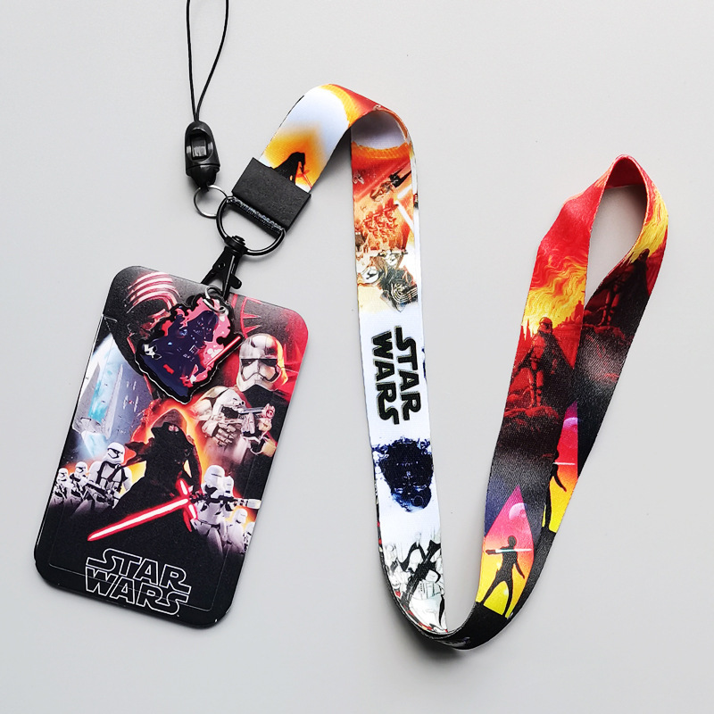 Cool Cartoon Star Darth Vader Wars Card Case Cover Promotional Gifts Student Bus ID Name Badge Card Holder Custom Lanyards Image 4
