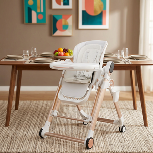 Chaise haute bébé avec contrôle musical, plateau écologique, portable, réglable en hauteur, haut de gamme et multifonctionnelle, NOUVEAUTÉ - Product Image 1