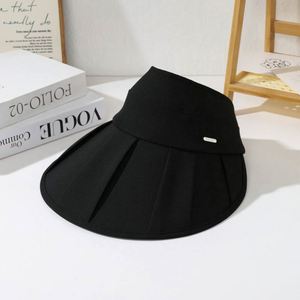 Sombrero de sol plisado para mujer, ajustable, para ciclismo, playa, verano, protección UV, visera hueca para exteriores - Product Image 5