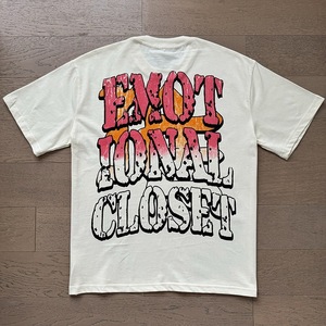 Nouvelle collection 2025 – T-shirt ample à manches courtes en coton imprimé intégral avec logo Angel rétro et strass, style hip-hop, de la marque américaine de mode transfrontalière EM. - Product Image 6