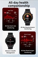 Montre connectée de suivi de santé HT48 avec certifications CE, FCC, RoHS, TELEC, suivi de la forme physique et du sommeil, étanchéité IP68, autonomie de plus de 10 jours, Bluetooth, montre connectée sport