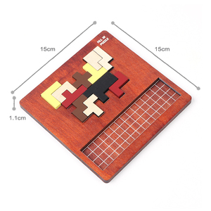 Gioco di Logica in Legno per Bambini, Puzzle <span class=keywords><strong>Tetris</strong></span> Educativo, Gioco da Tavolo per Famiglia, Regalo - Product Image 6