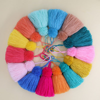 10cm chapeau Pom Pom gland gonflé Nylon suspendu gland frange coloré Pompones gland pour vêtements sac porte-clés bijoux décoration