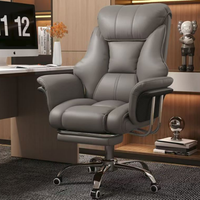 Chaise de patron moderne en cuir, chaise d'ordinateur pour bureau à domicile, confortable pour une longue séance, chaise de bureau avec fonction de massage, réglable