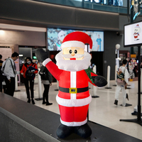 Décorations de Noël transfrontalières : Figurines lumineuses de Père Noël, accessoires de scène, sacs à dos gonflables en polyester 2,4 m