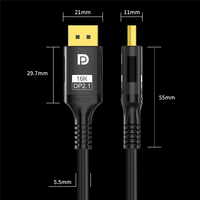 16K DP 2,1 Cable Pantalla de alta frecuencia de actualización Puerto DP Macho a macho Cable de audio y VIDEO 4K 8K 60HZ 120HZ 144HZ DP2.0 DP2.1 Cable de línea