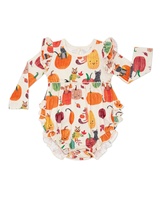 Pyjama décontracté en fibre de bambou pour nouveau-nés de 0 à 24 mois, manches longues, nœud à volants, tissu tricoté uni, bouton pression, printemps