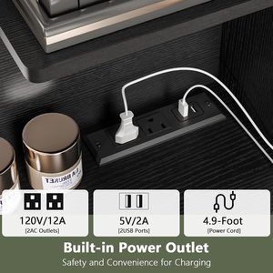 LED specchio illuminato presa di corrente angolo moderno makeage tavolo con cassetti scaffali aperti toletta camera da letto make Room - Product Image 6