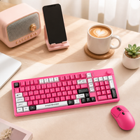 Kombo Keyboard dan Mouse Nirkabel 2.4G 98 Tombol Set Keyboard dan Mouse Komputer Ergonomis 2200 DPI Plug-and-Play Stok untuk Laptop Kantor