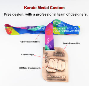 ผู้ผลิตเหรียญรางวัล ขายส่ง เหรียญรางวัลโลหะ 3 มิติ แบบซับลิเมชั่น เหรียญทอง รางวัลและเหรียญรางวัลแบบกำหนดเอง สำหรับกีฬาคิกบ็อกซิ่ง คาราเต้ เหรียญรางวัลระดับนานาชาติ - Product Image 3