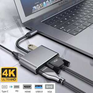 <span class=keywords><strong>Adaptateur</strong></span> Offre Spéciale Type C vers 4K <span class=keywords><strong>HDMI</strong></span> <span class=keywords><strong>VGA</strong></span> <span class=keywords><strong>USB</strong></span> 3.0 PD <span class=keywords><strong>Adaptateur</strong></span> de station d'accueil Hub multiport <span class=keywords><strong>USB</strong></span> C <span class=keywords><strong>USB</strong></span>-C 4 en 1 - Product Image 4