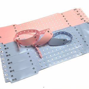 Bracelets en plastique bleu rose d'hôpital Bracelet unisexe d'identification de patient - Product Image 1