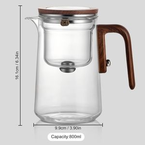 Hot Sale Stovetop Safe Blooming Loose <b>Tea</b> Glass Teapot Kettle Large Capacity Magnetic System Glass <b>Tea</b> Pot With Glass <b>Infuser</b> - Product Image 4