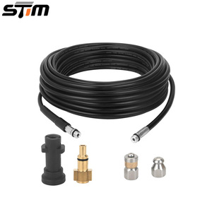 Kit de nettoyage de canalisations à haute pression Stm avec embouts G14 pour les systèmes Karcher K2 K7 Lavor - Product Image 1