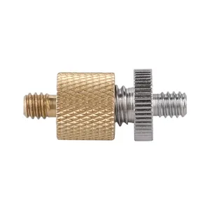 Machining 1/4 to 3/8 Interchangeable Screws brass Knurling grub Nut for camera accessories