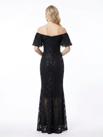Robe de soirée longue en rayonne à perles, coupe trapèze, taille naturelle, asymétrique à une épaule, pour femme