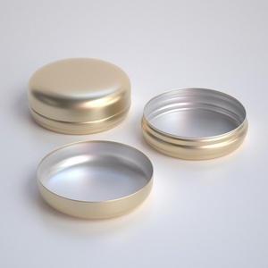 Pot cosmétique rond en aluminium de 100 ml avec bouchon à vis et impression sérigraphique couleurs or/blanc/noir pour sucre et savon à l'huile d'olive - Product Image 6
