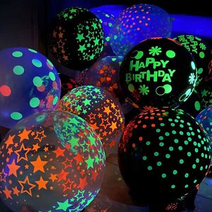 High Quality Biodegradable Neon Glowing <b>Balloons</b> Decoration Uv Fluorescent Latex Birthday Party - Product Image 3