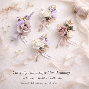 Set de 6 Boutonnieres de Boda con Flores Artificiales para Novia, Damas de Honor y Padrinos, Flor de Pecho, Flor de Muñeca, Venta al Por Mayor - Product Image 5
