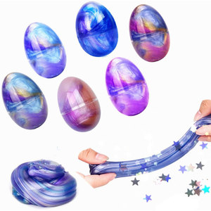Custom Fluffy Kids Starry Sky <b>Egg</b> Putty Slime Kit Tactile Visual Experience Stress Relief <b>Toy</b> Easter Basket Stuffers Ages 5+ - Product Image 2