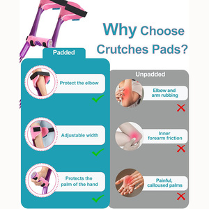 Th Elastic Cane <b>Pad</b> Pink Folding Forearm Support For <b>Walking</b> Comfort Adult Use - Product Image 2