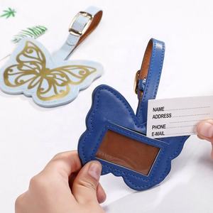 Fashion Butterfly PU Leather Luggage <b>Tag</b> Airplane Name <b>Tag</b> for Women - Product Image 5