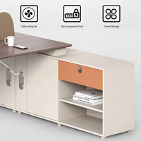 Bureau de personnel pour 2 personnes avec panneau de séparation, armoire de rangement latérale, poste de travail modulaire pour bureau commercial