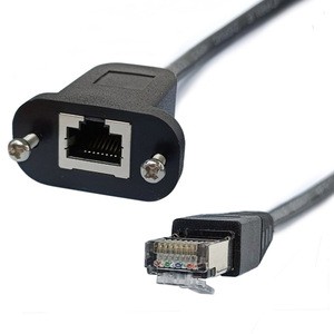 Câble réseau Ethernet CAT6 STP <span class=keywords><strong>RJ45</strong></span> 8P8C à montage sur panneau pour châssis d'ordinateur ATX, ATM, IPC, SBC, ITX, Mini PC et armoire informatique - Product Image 1