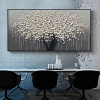 Vente de peinture à l'huile de luxe moderne abstraite arbre doré fleur art mural peinture simple affiche suspendue décoration de la maison vie