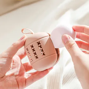 Bolsa organizadora de maquillaje de viaje con forma de huevo duradera, elegante bolsa de cosméticos, cepillos, polvo, almacenamiento de cejas - Product Image 3