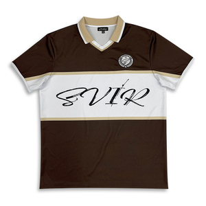 Sublimación completa Camiseta de fútbol vintage de secado rápido barata Ropa de fútbol informal con logotipo bordado - Product Image 2
