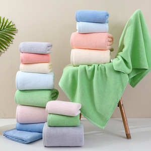 Pure Cotton Class A Towel Gift <b>Box</b> 2 Towels 1 Bath Towel Solid Color Adult Set Customizable Embroidery - Product Image 4