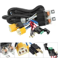 Harnes kabel Relay 2 lampu depan H4, bohlam lampu depan keramik colokan soket Set untuk lampu depan mobil