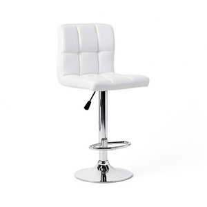 Taburete <span class=keywords><strong>de</strong></span> Barra <span class=keywords><strong>de</strong></span> <span class=keywords><strong>Cocina</strong></span> Giratorio y Ajustable en Altura, Económico, Estilo Moderno con Cuero Sintético - Product Image 5