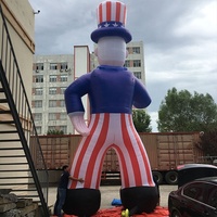 Figurine gonflable d'oncle sam de mascotte portative A03, ballon gonflable de statue de sam de décoration de festival de défilé C2