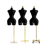 Mannequin ajustable en tissu noir, demi-corps, pour robe de mariée, style BBL, courbes brésiliennes, pour femme, grande taille, forte poitrine et fessier, sexy
