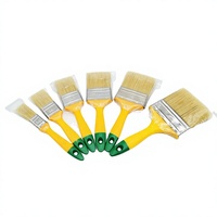 Pinceau à peinture murale WINLASTOOLS de haute qualité, personnalisable, avec manche en plastique jaune et poils naturels, garantie 3 ans pour le bricolage et l'industrie