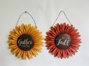 Décoration <span class=keywords><strong>murale</strong></span> en métal en forme de fleur en métal Art mural en métal suspendu pour jardin extérieur maison décoration intérieure - Product Image 2