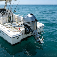 Mesin Perahu Luar Papan (Outboard) Bensin Fornlong 20HP 4 Tak 2 Silinder Berpendingin Air Performa Tinggi dengan Tuas Kemudi Manual