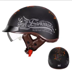 Großhandel mit hochwertigen Motorrädern Herren personal isierte Retro Four Season Stahl helme Damen Motorrad Open Face Helme