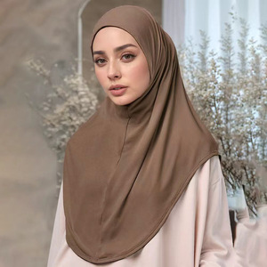 Nuovo Hijab Istantaneo in Jersey Tinta Unita, Pezzo Unico Facile da Indossare per Donne Musulmane, Disponibile all'Ingrosso in 2 Colori - Product Image 2