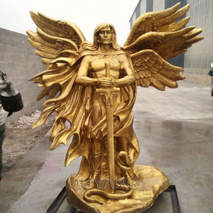 Estátua de São Miguel Arcanjo em Bronze, Escultura Religiosa em Metal Fundido à Mão, Tamanho Real, para Jardim Exterior, Famosa de QUYANG - Product Image 5