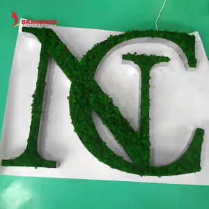 BRANDNEWSIGN Manufacturer Customised 3d Moss Sign Letters Fillable Letter Moss Logo Sign Company Decorative Wall Sign