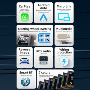 Carplay 7 inç çift <span class=keywords><strong>Din</strong></span> araba MP5 çalar araç ses Stereo Carplay ile Android oto dokunmatik ekran araba radyo GPS - Product Image 2